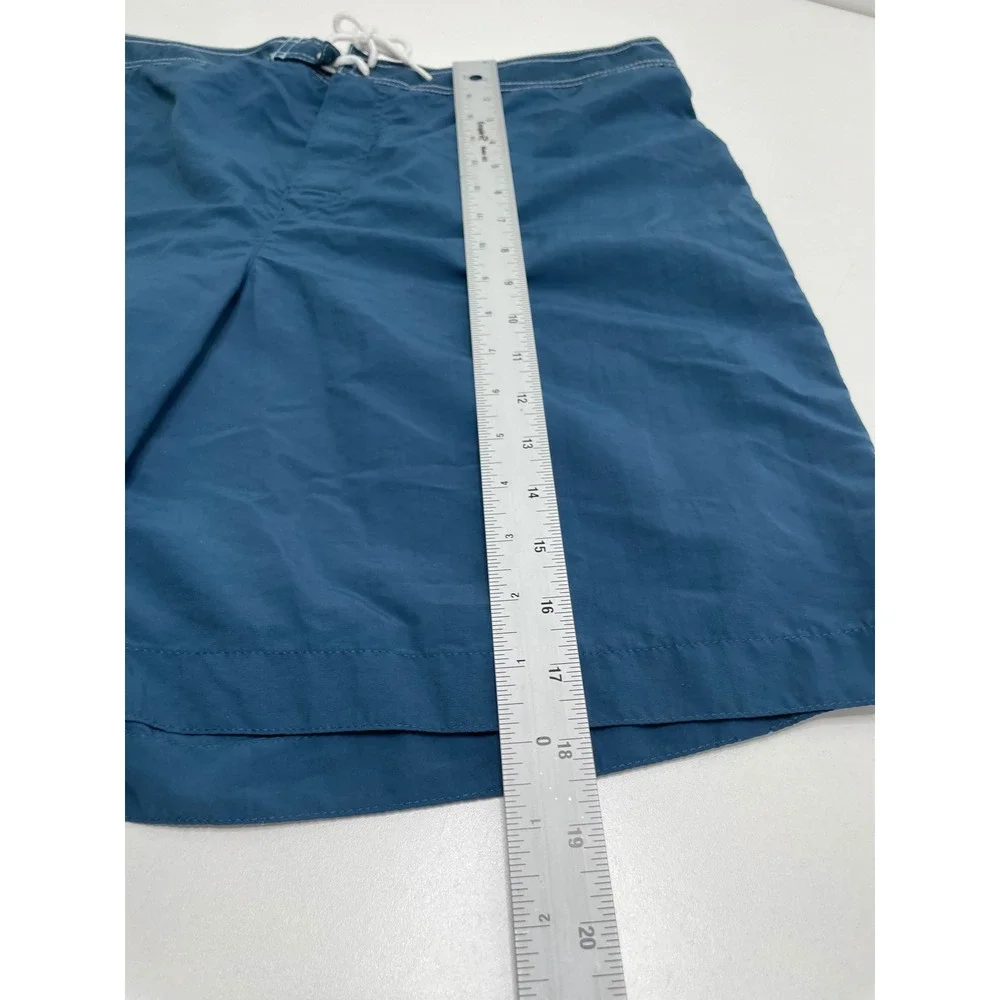 LL Bean Men 36 Blue Nylon Board Shorts Swim Trunks Vacation Paddle Board Fishing